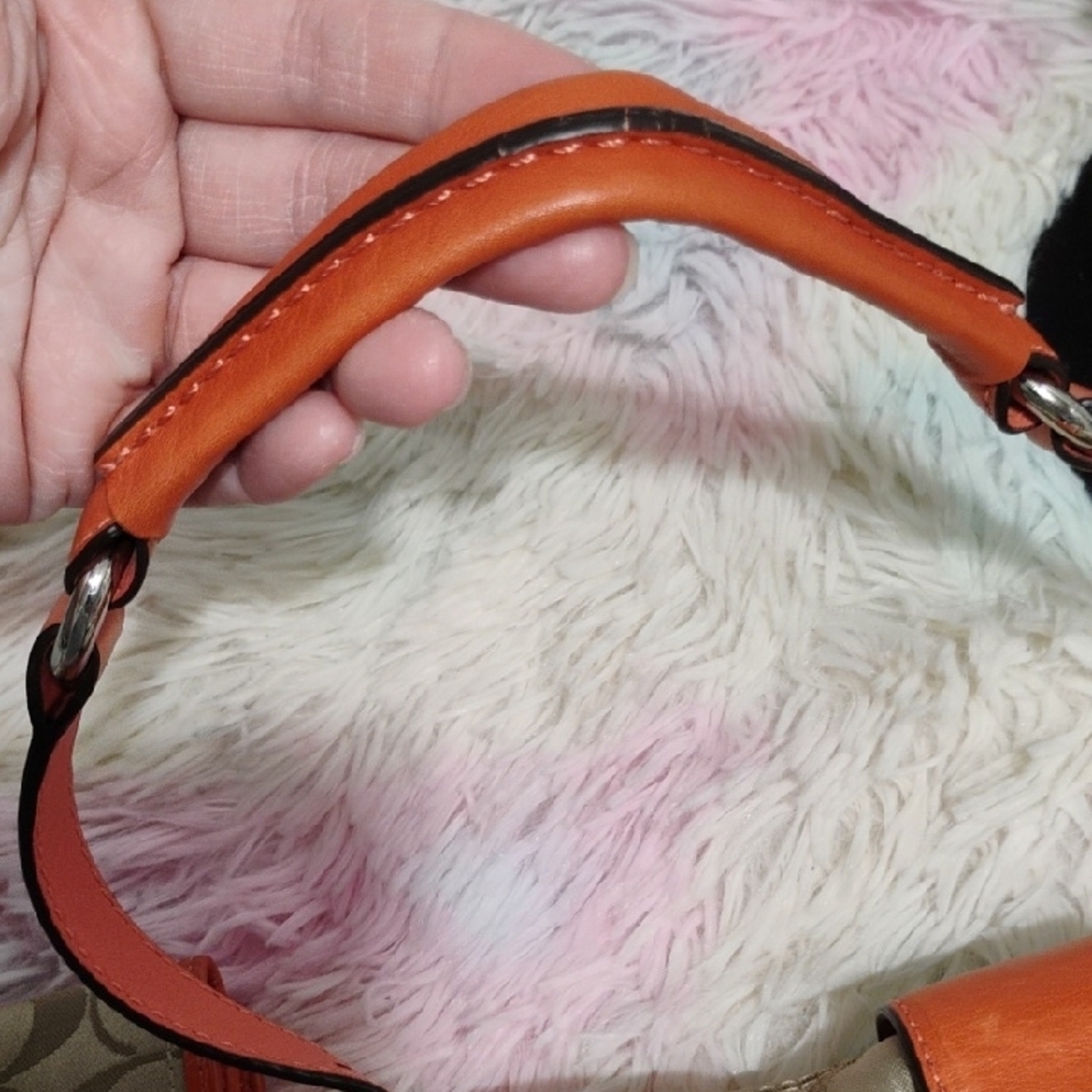 SALE! Auth Coach Vintage Tan/Orange Shoulder Bag & Matching Wallet Set - Picture 12 of 13